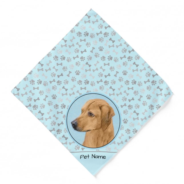 Rhodesian Ridgeback Painting Red Wheaten Dog Art Bandana (Front)