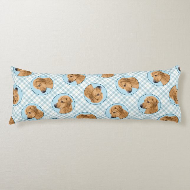 Rhodesian Ridgeback Painting Red Wheaten Dog Art Body Pillow (Front)