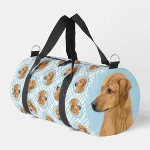 Rhodesian Ridgeback Painting Red Wheaten Dog Art Duffle Bag