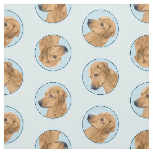 Rhodesian Ridgeback Painting Red Wheaten Dog Art Fabric