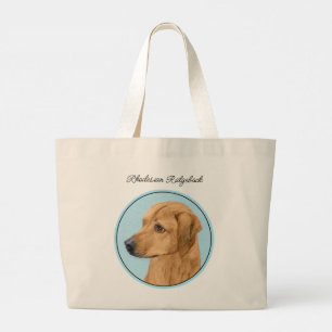 Rhodesian Ridgeback Painting Red Wheaten Dog Art Large Tote Bag