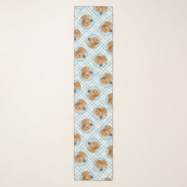 Rhodesian Ridgeback Painting Red Wheaten Dog Art Scarf (Front)