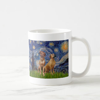 Rhodesian Ridgeback Pair - Starry Night Coffee Mug