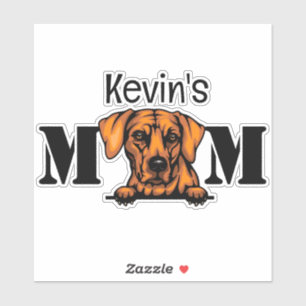 Rhodesian Ridgeback Peeking Mom Personalized Sticker