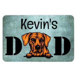 Rhodesian Ridgeback Peeking Personalized Dad Magnet