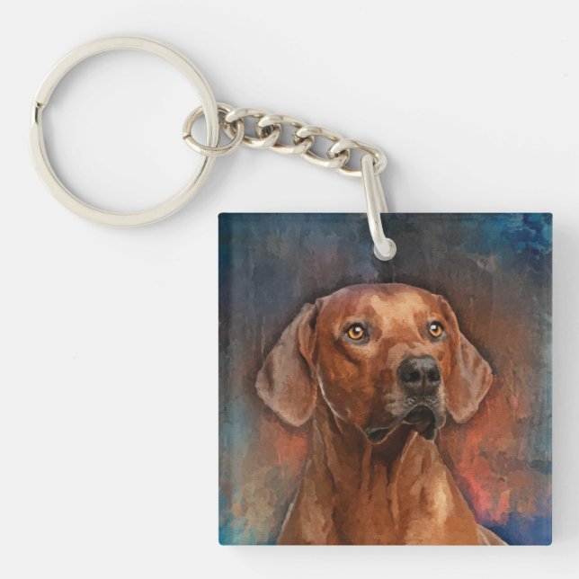 Rhodesian Ridgeback Portrait Keychain (Front)