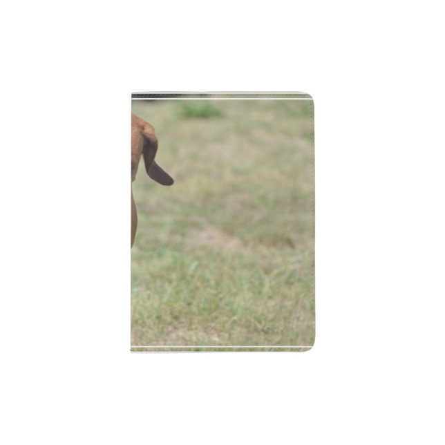 Rhodesian Ridgeback Prancing Passport Holder (Front)