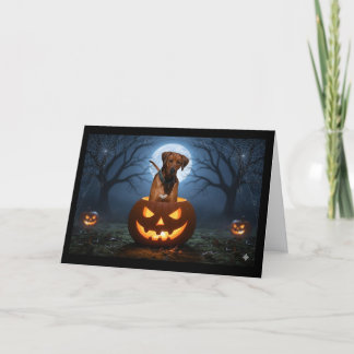 Rhodesian Ridgeback Pumpkin Pals – Halloween Greet Card