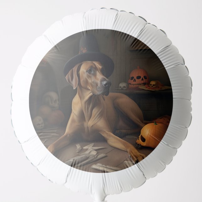 Rhodesian Ridgeback Pumpkins Halloween Scary Balloon (Front)
