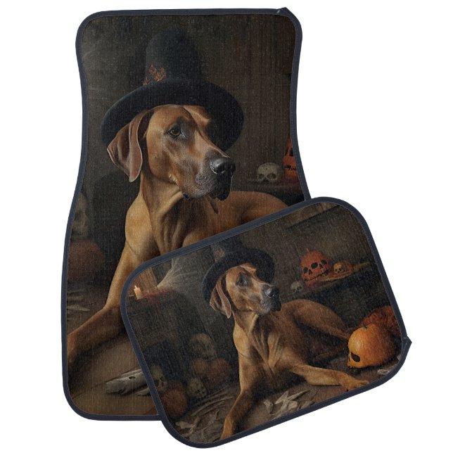 Rhodesian Ridgeback Pumpkins Halloween Scary Car Floor Mat (Set)