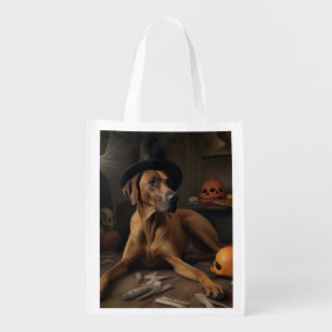Rhodesian Ridgeback Pumpkins Halloween Scary Grocery Bag