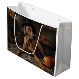 Rhodesian Ridgeback Pumpkins Halloween Scary Large Gift Bag