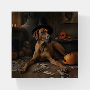 Rhodesian Ridgeback Pumpkins Halloween Scary Paperweight