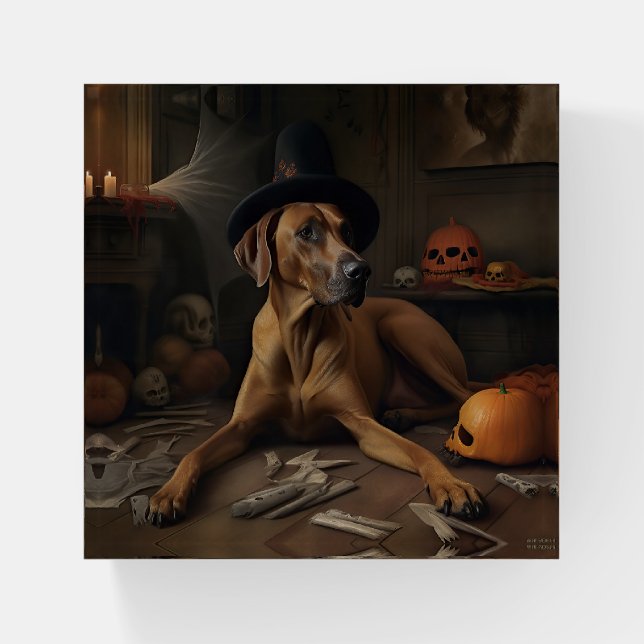 Rhodesian Ridgeback Pumpkins Halloween Scary Paperweight (Front)