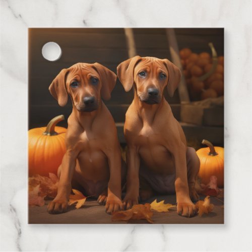 Rhodesian Ridgeback Puppy Autumn Delight Pumpkin  Favor Tags