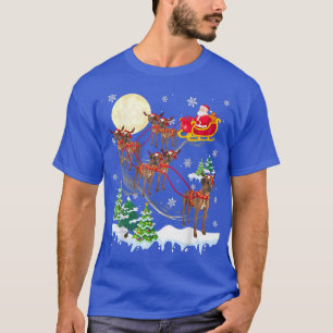 Rhodesian Ridgeback Reindeer Christmas Dog Riding T-Shirt