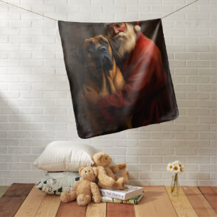 Rhodesian Ridgeback Santa Claus Festive Christmas Baby Blanket