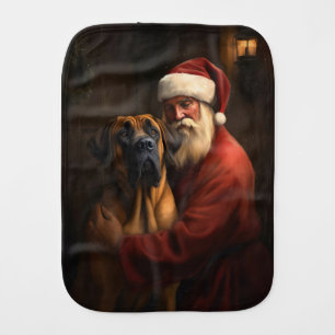 Rhodesian Ridgeback Santa Claus Festive Christmas Baby Burp Cloth