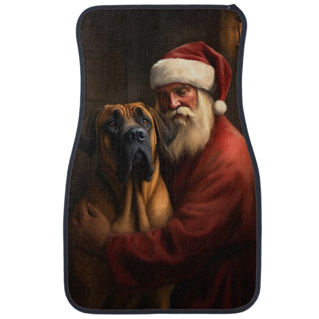 Rhodesian Ridgeback Santa Claus Festive Christmas Car Floor Mat (Front)