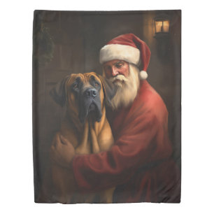 Rhodesian Ridgeback Santa Claus Festive Christmas Duvet Cover