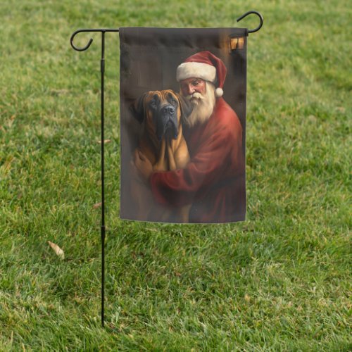 Rhodesian Ridgeback Santa Claus Festive Christmas Garden Flag