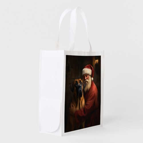 Rhodesian Ridgeback Santa Claus Festive Christmas Grocery Bag