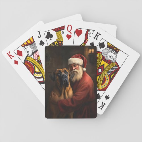 Rhodesian Ridgeback Santa Claus Festive Christmas Playing Cards