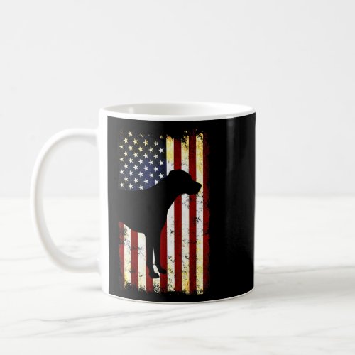 Rhodesian Ridgeback Silhouette American Flag 4th o Coffee Mug