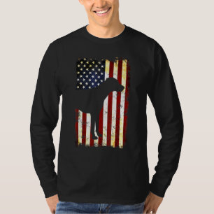 Rhodesian Ridgeback Silhouette American Flag 4th o T-Shirt