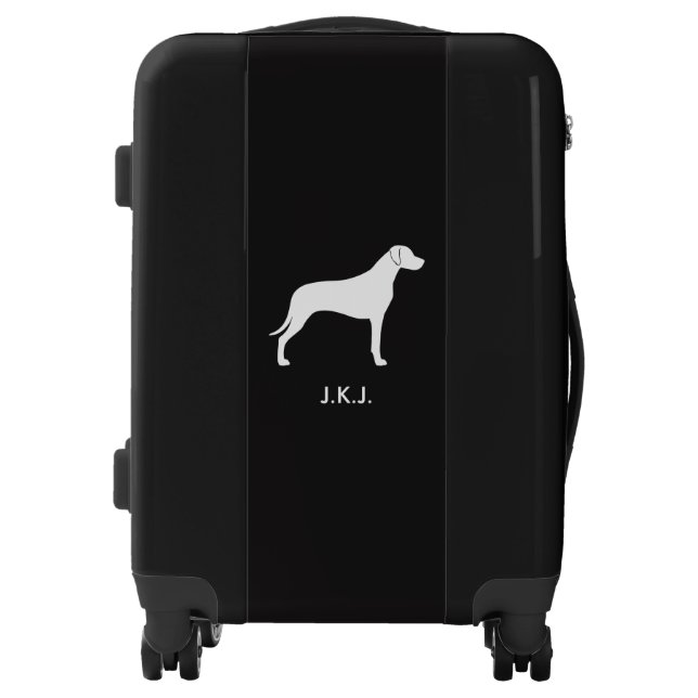 Rhodesian Ridgeback Silhouette with Custom Text Luggage (Front)