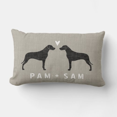 Rhodesian Ridgeback Silhouettes Love _ Personalize Lumbar Pillow
