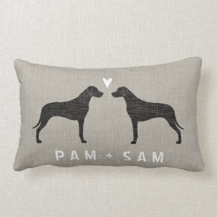 Rhodesian Ridgeback Silhouettes Love - Personalize Lumbar Pillow