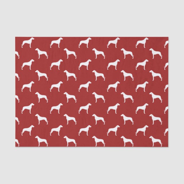 Rhodesian Ridgeback Silhouettes Pattern Red Tissue Paper (Front)