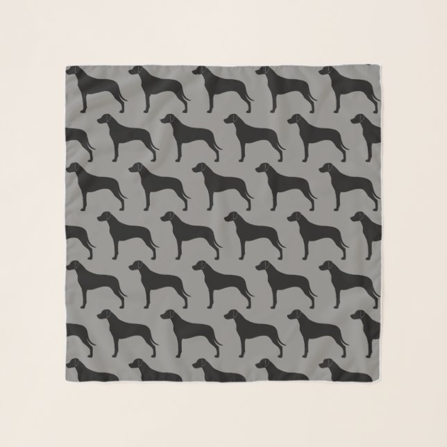 Rhodesian Ridgeback Silhouettes Pattern Scarf (Front)