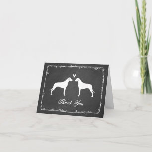 Rhodesian Ridgeback Silhouettes Wedding Thank You Card