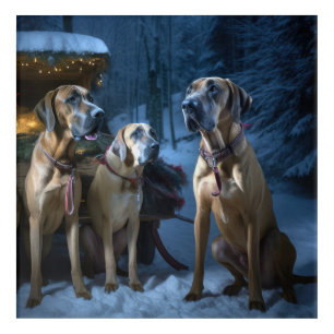 Rhodesian Ridgeback Snowy Sleigh Christmas Decor