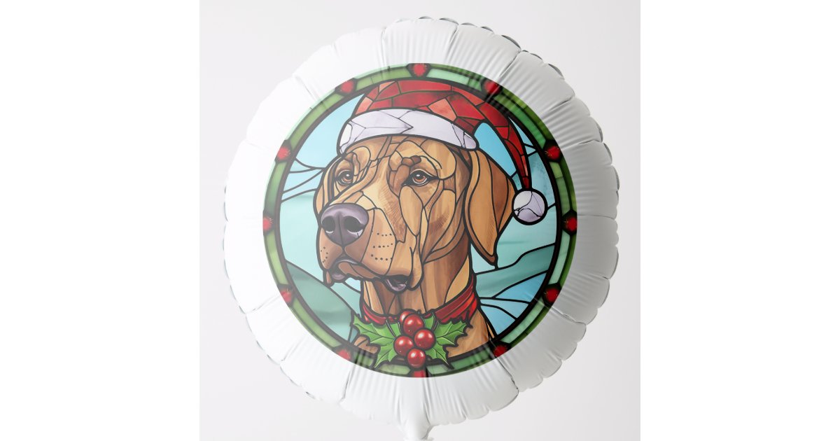 Stained Glass Pattern Rhodesian Ridgeback Rhodesian Ridgeback Stained Glass Christmas Balloon | Zazzle