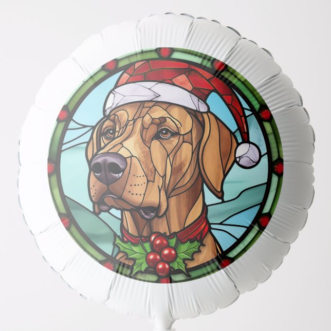 Rhodesian Ridgeback Stained Glass Christmas Balloon (Front)