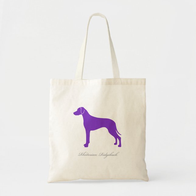 Rhodesian Ridgeback Tote Bag (purple silhouette) (Front)