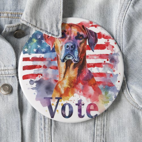 Rhodesian Ridgeback US Elections Vote for a Change Button