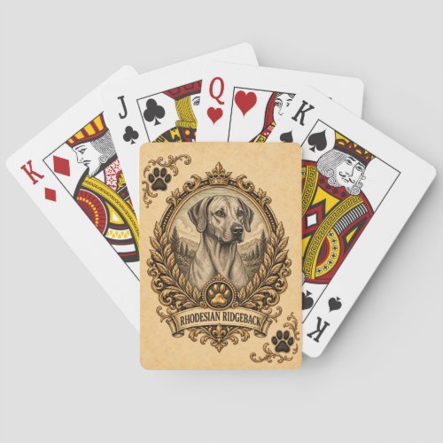Rhodesian Ridgeback, Vintage Heritage Dog Poker Cards