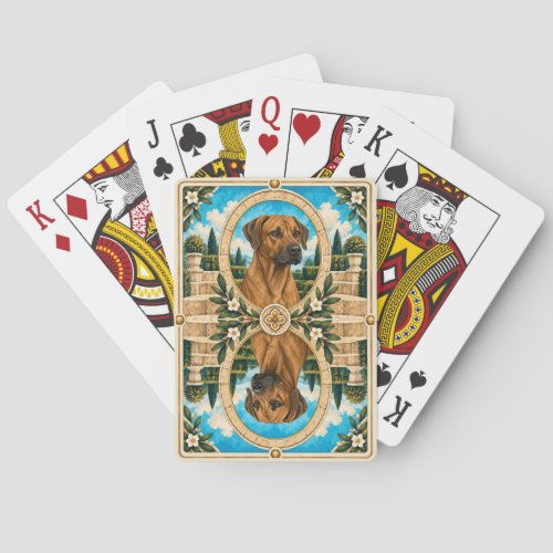 Rhodesian Ridgeback, Vintage Watercolor Dog Art Poker Cards