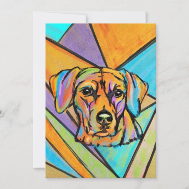 Rhodesian Ridgeback Watercolor Portrait Holiday Card (Front)
