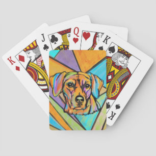 Rhodesian Ridgeback Watercolor Portrait Poker Cards