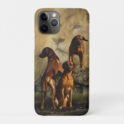 Rhodesian Ridgeback with Lion   iPhone 11 Pro Case