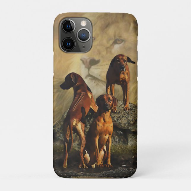 Rhodesian Ridgeback with Lion   Case-Mate iPhone Case (Back)