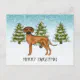 Rhodesian Ridgeback With Text Snowy Winter Forest Postcard | Zazzle