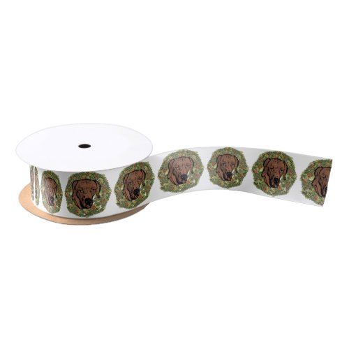 Rhodesian Ridgeback Wreath Satin Ribbon