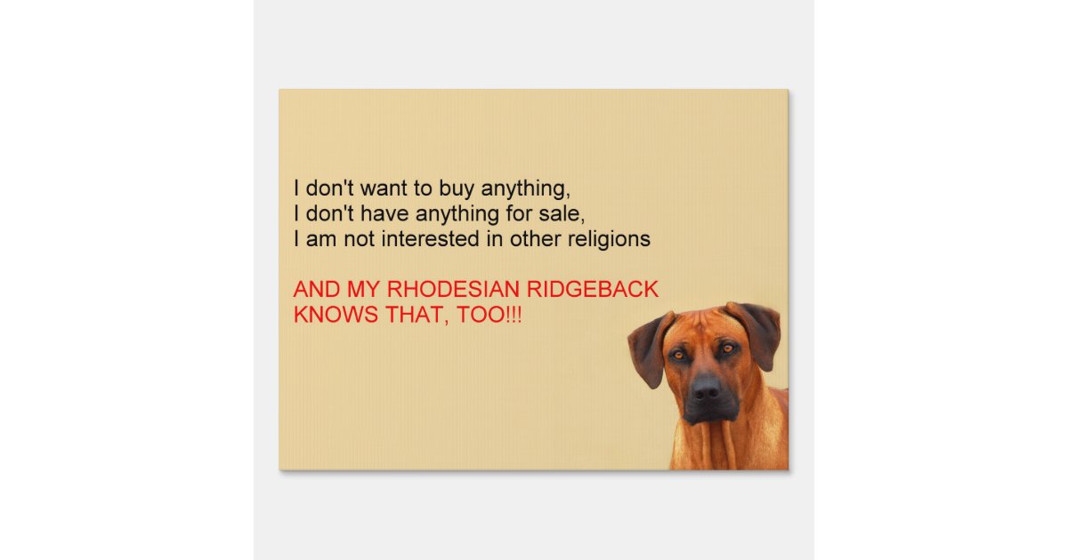 Rhodesian Ridgeback Yard Sign | Zazzle