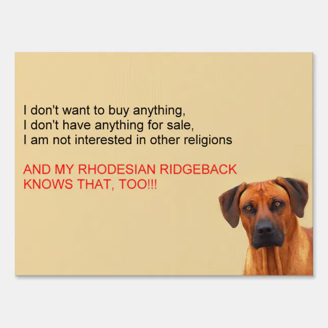 Rhodesian Ridgeback Yard Sign | Zazzle